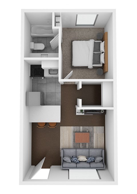 Floor plan for 1 bed, 1 bath, 450 sqft